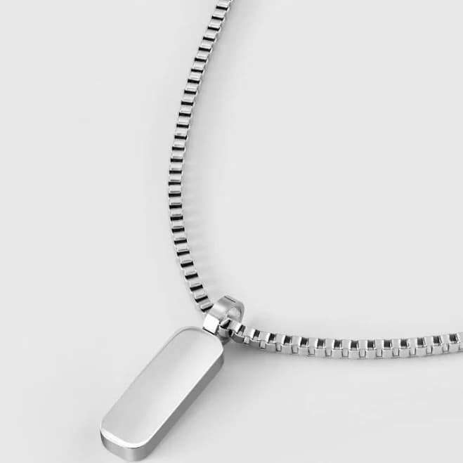 Sylvian Grant Minimal Silver Pendant & Box Chain