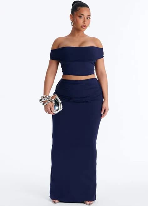 Fashion Nova Sleeveless Cropped Tube Top Maxi Skirt Set