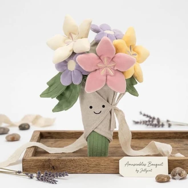 Jellycat Plush Flower Bouquet Toy | Soft Adorable Stuffed Doll Gift