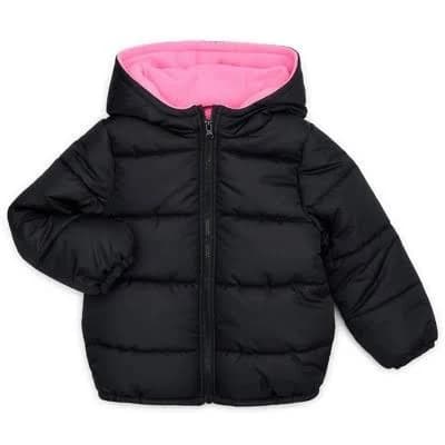 London Fog Big Girls' Fleece Lined Hooded Puffer Coat