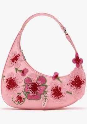 Harlee Orchid Embroidered Shoulder Bag
