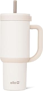 Oasis 24 oz Tumbler with Handle & Retracting Straw | Reusable Insulated Stainless Steel Cup 100% Leakproof, Gifts for Teens Women Men | Keeps cold for 24 Hours, Cup Holder Friendly, Cream Tonal