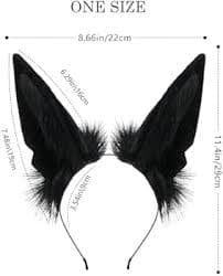 BNLIDES Handmade Fur Wolf Ears Headwear Women Men Cosplay Costume Party Cute Head Accessories for Halloween (Black): Buy Online at Best Price in UAE - Amazon.ae