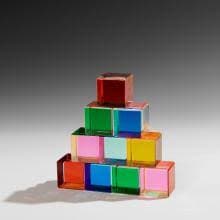 Sold at Auction: Vasa Mihich, Velizar "Vasa" Mihich (b. 1933) cubes, collection of 10 each: 2"sq