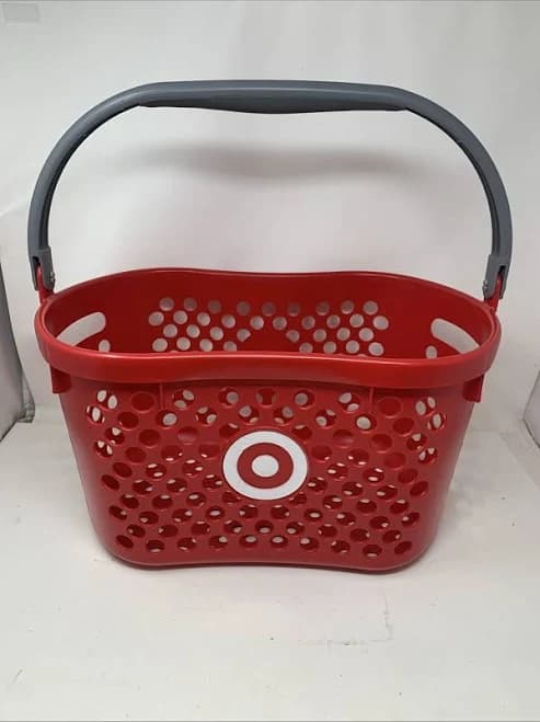 Target Full Size Red Bullseye Logo Shopping Hand Basket