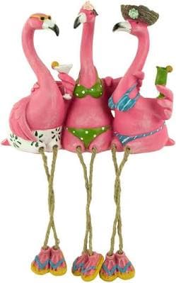 The Three Amigos Flamingo Outdoor Garden Statue