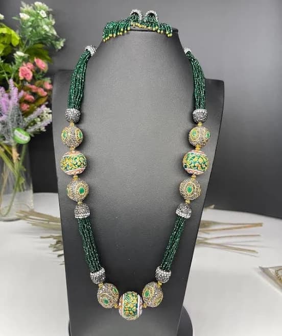 Boho Enamel Painted Beaded Statement Necklace