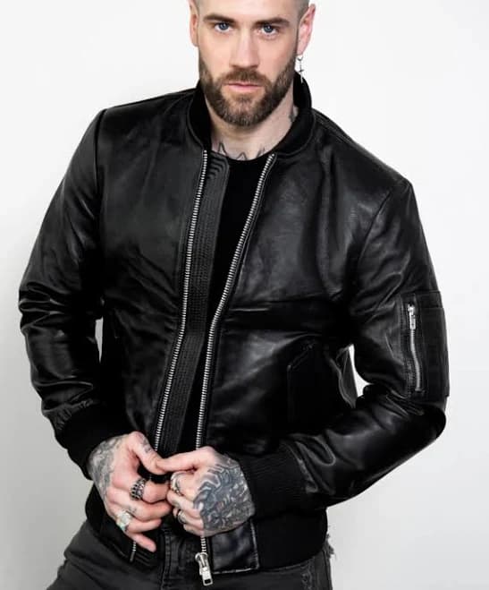 Men's Premium Leather Bomber Jacket