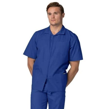 Adar Universal Scrubs For Men - Zippered Short Sleeved Scrub Jacket, Men's, Size: 4XL, Blue