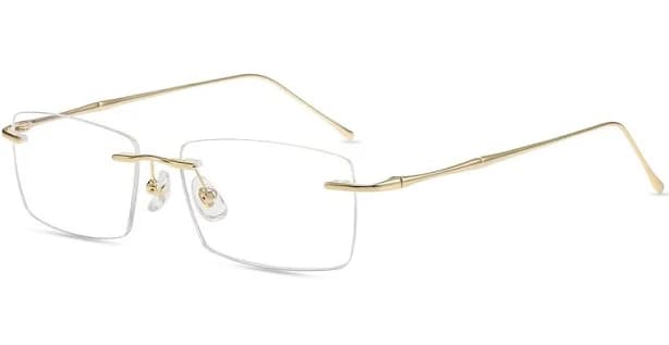 Firmoo UK Men's Rimless Metal Eyeglasses