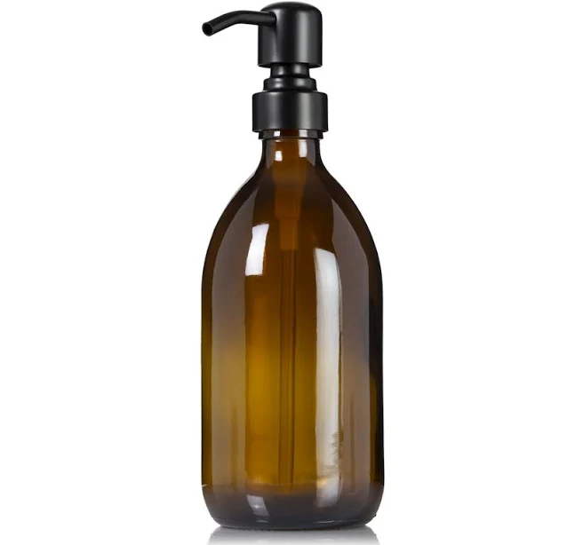 Customized Amber Glass Euro-Style Soap Dispenser Pump Bottle
