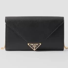 Prada Women's Mini Saffiano Leather Wallet On Chain