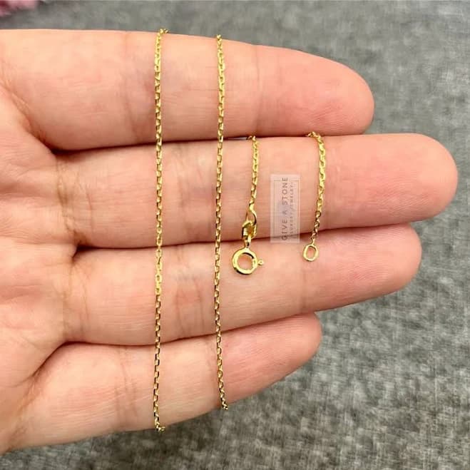 14K Gold Cable Link Chain Necklace