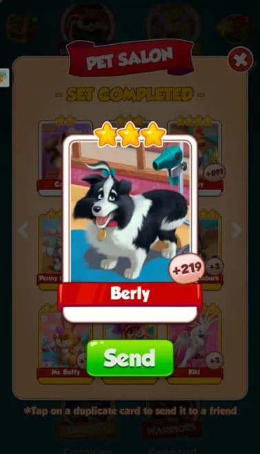 Coin Master Cards 3x Berly Total 3 Cards Instant And Fast Sending