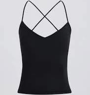 Cross-Back Tank Top in Black
