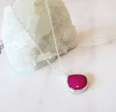Fuchsia and Silver Pendant Jewelry for Her Unique Deep Pink Layering Necklace Gift for Women Everyday Large Pendant for Mom, Daughter - Etsy Canada