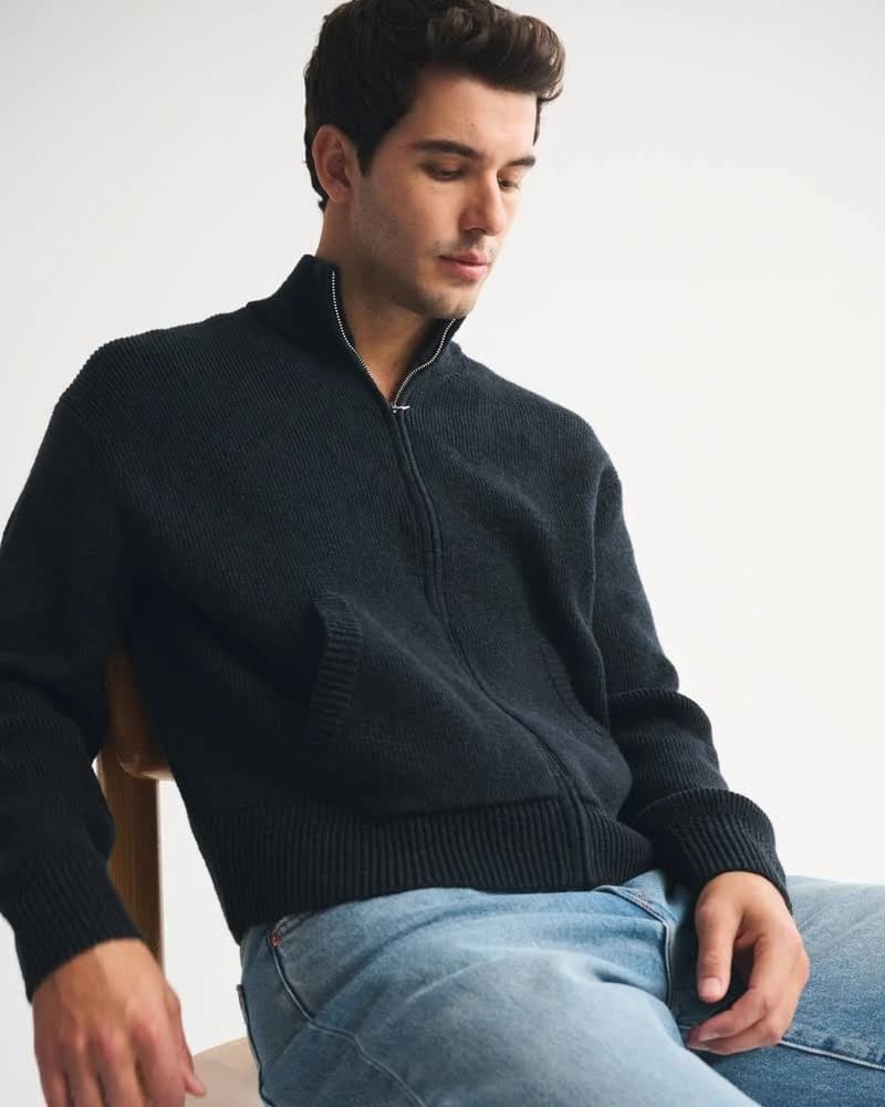 Abercrombie & Fitch Men's Full-Zip Sweater