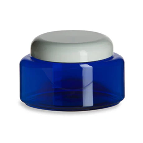 Cobalt Jar with White Lid