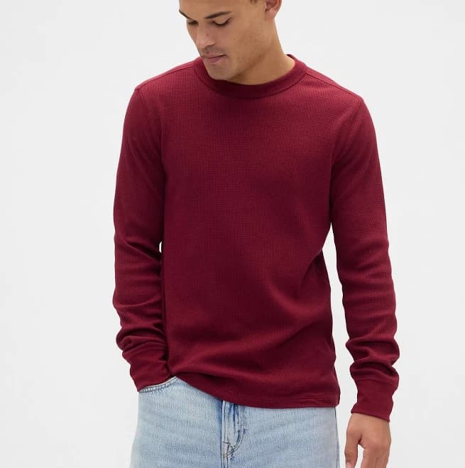 Gap Men's Waffle-Knit Crewneck T-Shirt