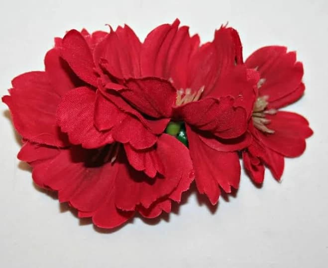 Red Flower Hair Clip, Hair Flower Accessories, Artificial Flower Pin