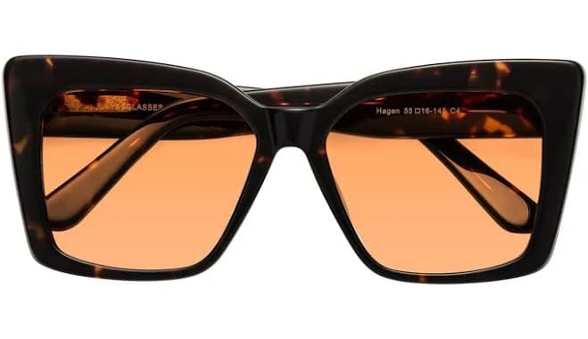 Oversized Acetate Butterfly Tinted Sunglasses Sunwear Lenses