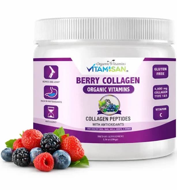 Collagen Berry Natural Supplement Hair Nails Skin Bones Health Support