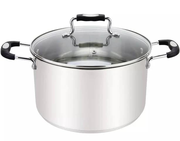 Urban Collection 6 Qt. Stainless Steel Stockpot with Black Handles