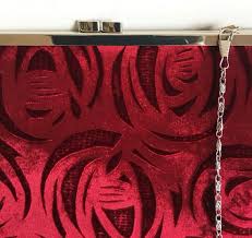 Crimson Red Iridescent Velvet Kisslock Clutch Bag With a Charles Rennie Mackintosh Rose Design - Etsy