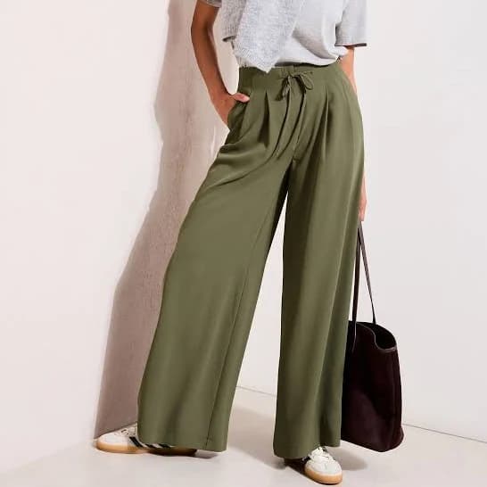 Friends Like These Tie Waist Super Wide Leg Trousers