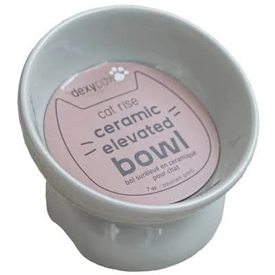Dexypaws Elevated Ceramic Bowl for Cats