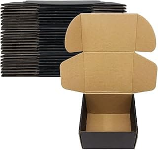 24 Pack 6x5x4 Inches Shipping Boxes，Black 3 Layers Corrugated Cardboard Box, Mailer Boxes for Packaging Small Business Mailing Gifts Digest Giving Products Wrap Boxes with Lids (6''x5''x4'')