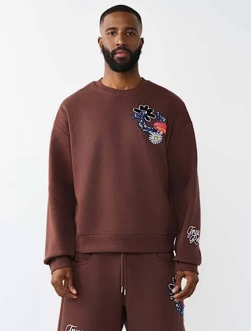 True Religion Men's Horseshoe Appliqué Boxy Sweatshirt