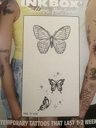 Inkbox Temporary Tattoos, Butterflies, Water-Resistant, Perfect for Any Occasion, Black, 2 Pack - Walmart.com