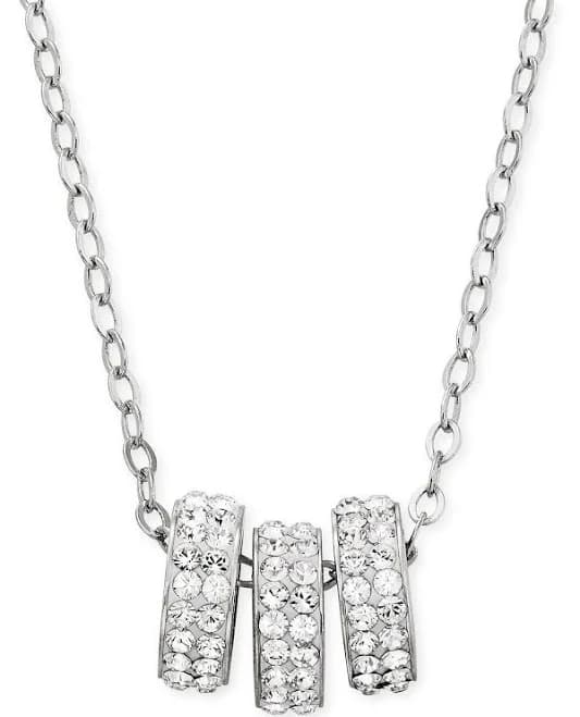 Brilliance Sterling Silver Swarovski Crystal Rondelle Pendant Necklace