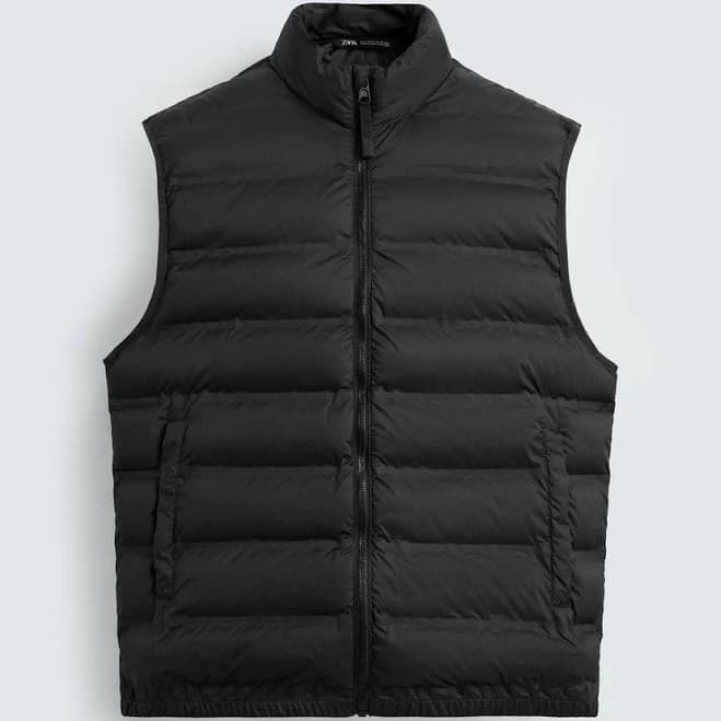 Zara Men's Lightweight Water Repellent Puffer Vest