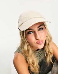 Weekday Essential linen mix cap in beige | ASOS