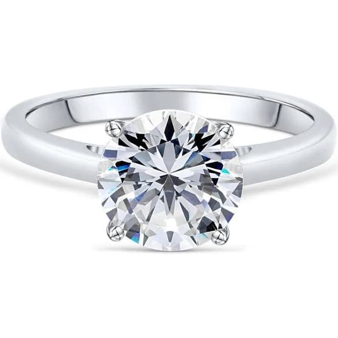 Modern Gents Women's Round Cut Sterling Silver Engagement Ring