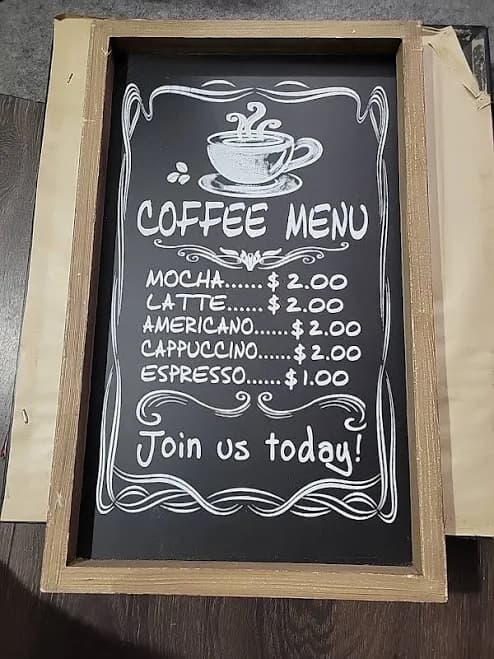 Coffee Menu Wall Art Black White Chalkboard Coffee Bar Decor Framed