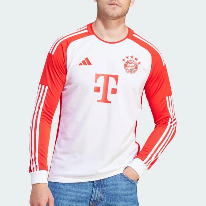 adidas FC Bayern 23/24 Long Sleeve Home Jersey Men's