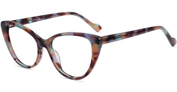 Firmoo Purple Pattern Cat-eye Prescription Glasses Frame AC43601
