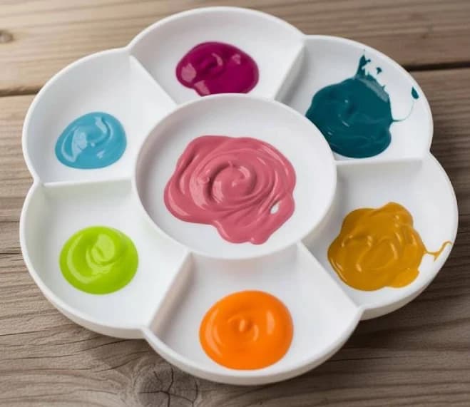 Travel Painting Palette | Portable 6-Well Circular Paint Palette | Watercolour | Acrylic | Art Craft Supplies