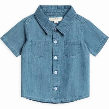 Organic Baby & Kids Graham Chambray Collared Button Down Shirt
