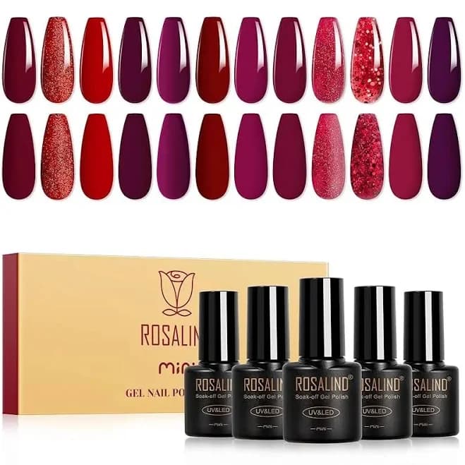 Cat Eye Gel Nail Polish Set with Magnet, 12 PCS Holographic Glitter Purple Blue Red Gel Polish Magnetic and Swirl Shell Thread Effect Sparkle Gel