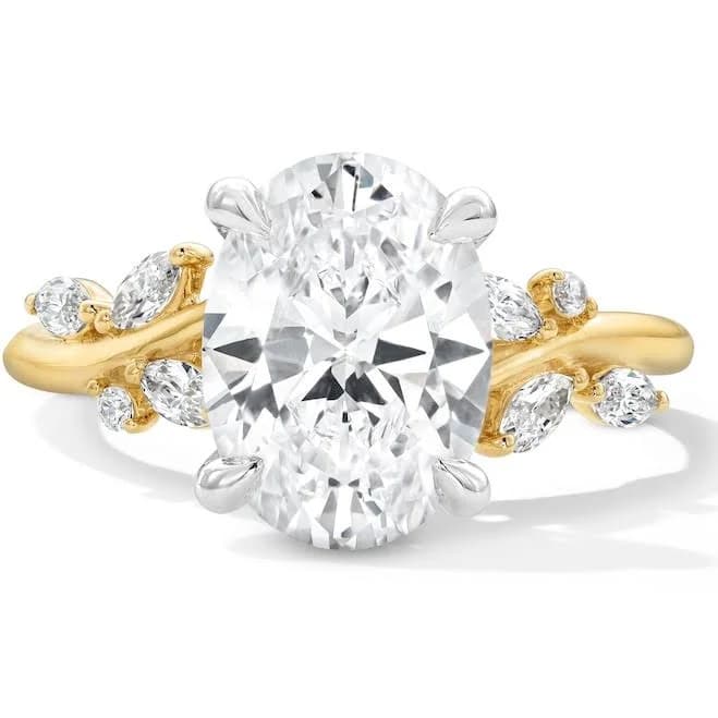 Zales 3-3/8 ct. T.W. Oval Lab-Grown Diamond Engagement Ring