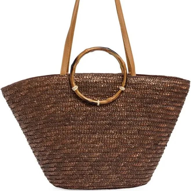NATASHA Women's Picnic Basket Straw Tote