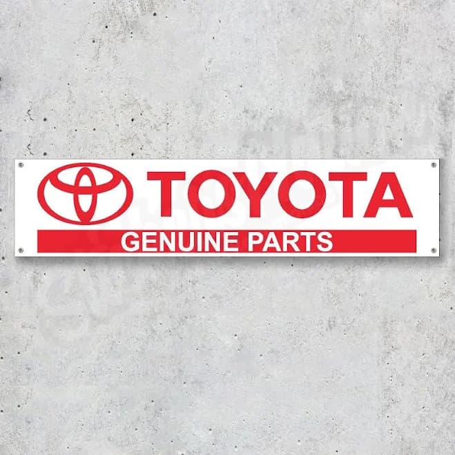 TOYOTA Genuine parts Vinyl Banner Garage Workshop Workspace Sign Decoration Car Bike Man Cave ManCave Motorsport
