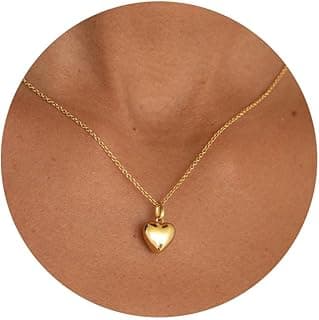 Heart Necklace - Dainty 14K Gold Necklaces for Women Trendy Small Heart Pendant Simple Choker Neckace Gold Jewelry for Women Gifts