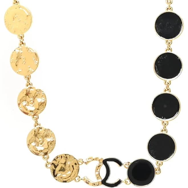 CHANEL Metal Disc CC Necklace
