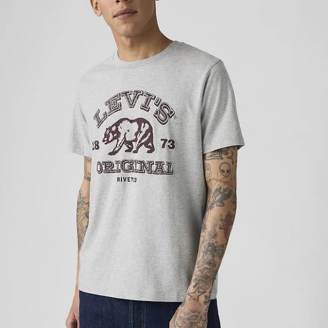 Levi's Men's Classic Fit Grizzly Bear Graphic Crewneck T-Shirt