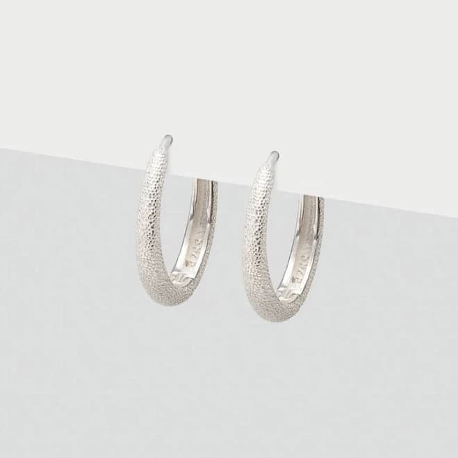 Simply Whispers Shiny Silver Hypoallergenic Hoop Earrings